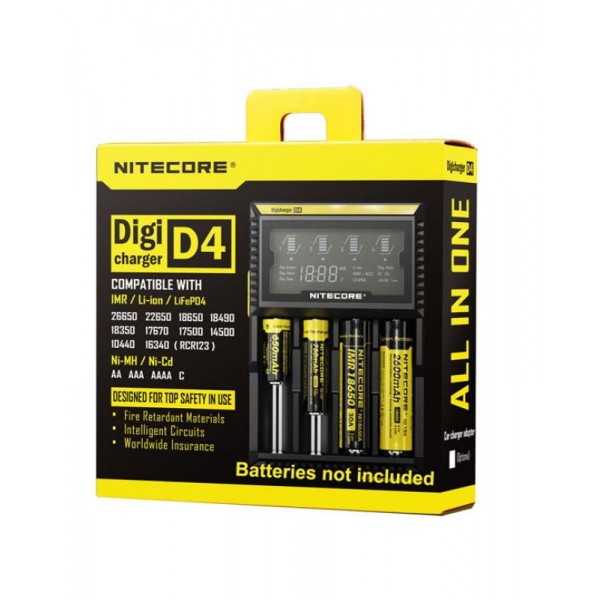 Nitecore D4 4Slots Battery Charger With LCD Screen